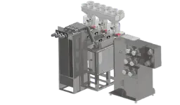 Industrial scaled fiber melt spinning machine